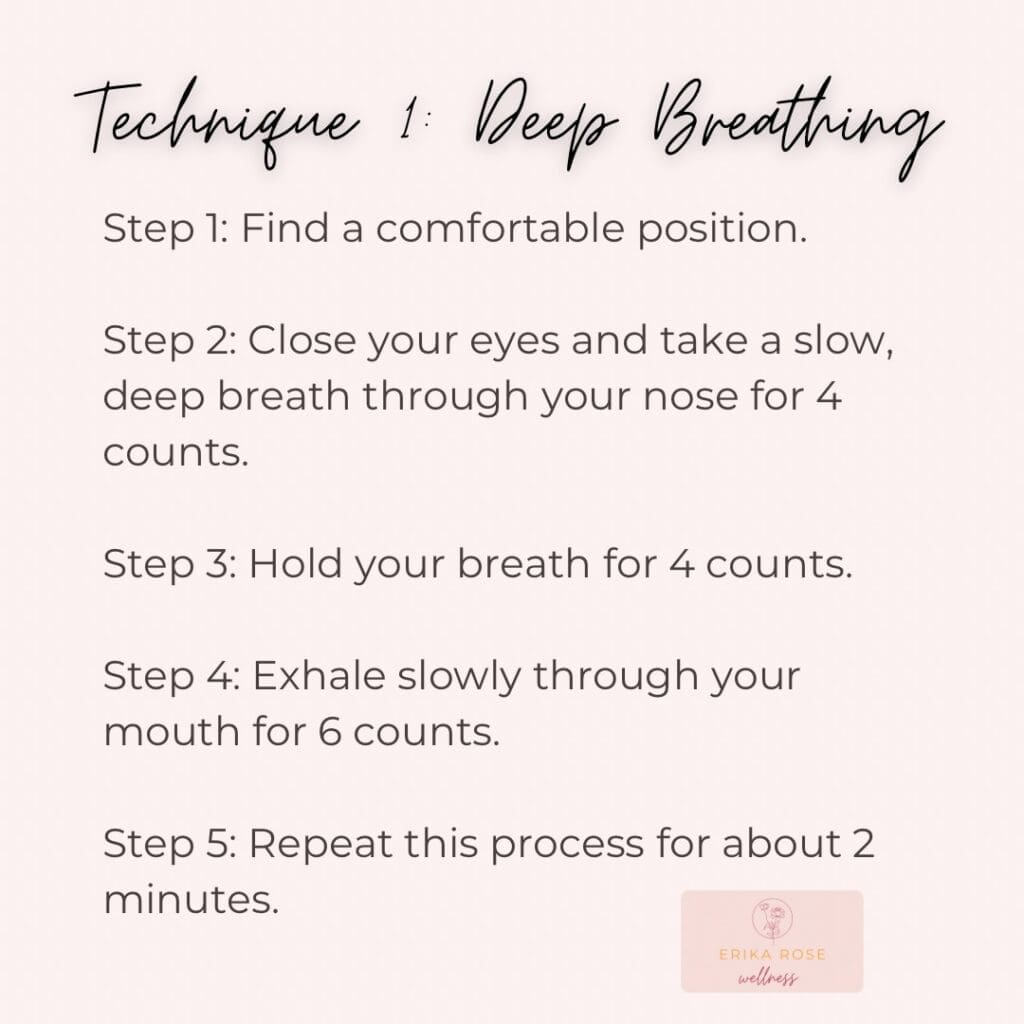 Mindfulness Technique 1: Deep breathing steps
